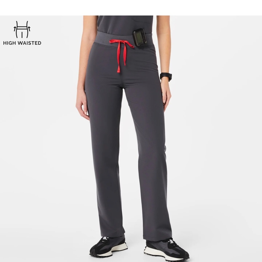 Figs - High Waisted Livingston Basic Scrub Pants - Space grey - Large